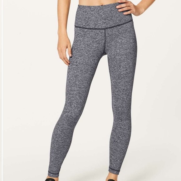 Lululemon Wunder Under 7/8 Leggings Heathered Black Size 4 - Picture 3 of 4